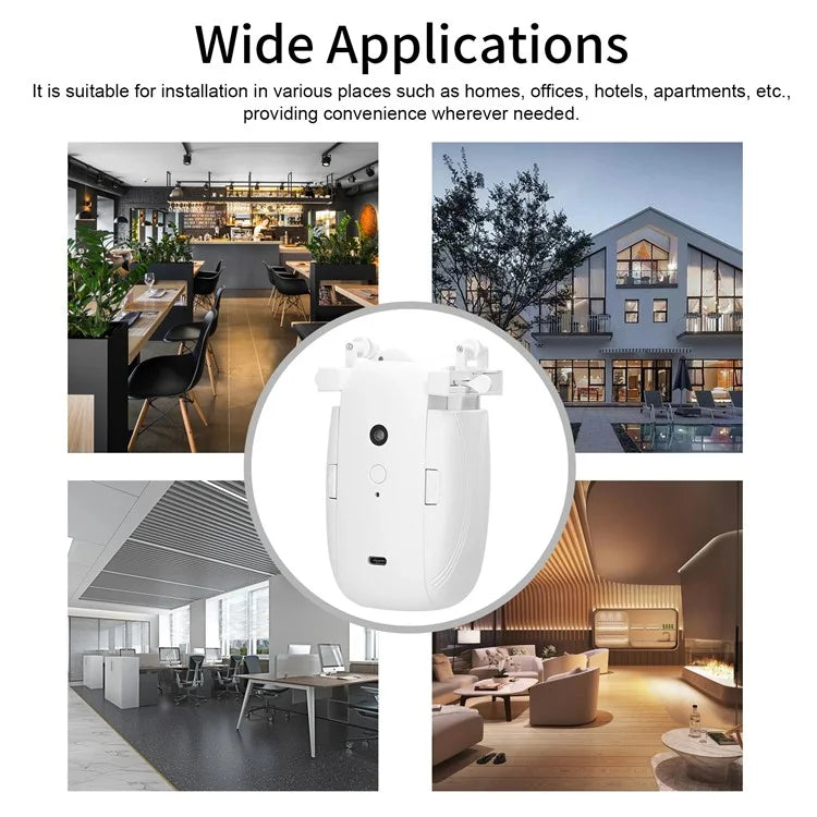 LY1668 1Pc Electric Curtain Motor Tuya App Bluetooth Automatic Curtain Controller for U / T Shape Track