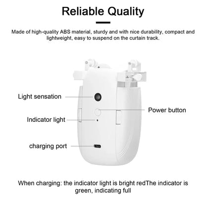 LY1668 2Pcs U / T Shape Track Curtain Electric Motor Tuya App Bluetooth Smart Automatic Curtain Controller
