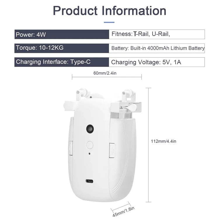 LY1668 2Pcs U / T Shape Track Curtain Electric Motor Tuya App Bluetooth Smart Automatic Curtain Controller