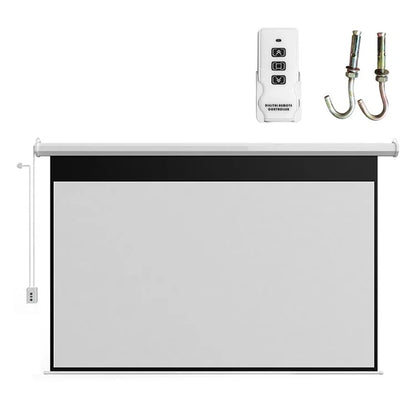 Auto Lifting 60-inch 4:3 RC HD Projection Screen Wall Mounted 3.6 Gain Metal Projection Screen for Home Theater, 220V EU Plug