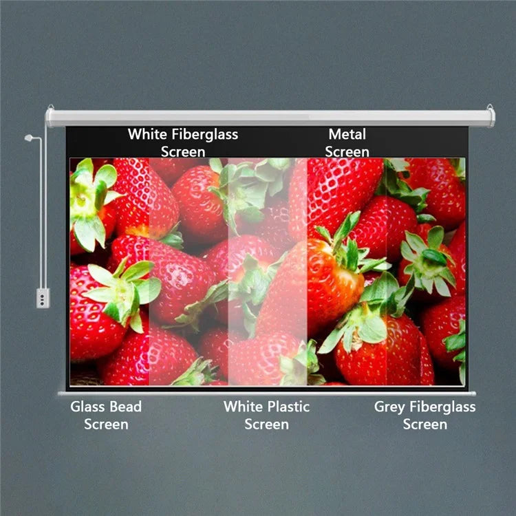 Auto Lifting 60-inch 4:3 RC HD Projection Screen Wall Mounted 3.6 Gain Metal Projection Screen for Home Theater, 220V EU Plug