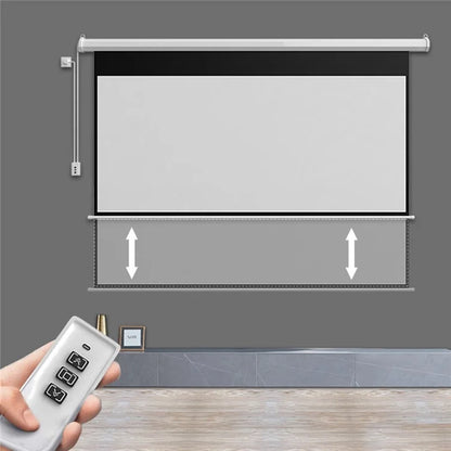 Auto Lifting 60-inch 4:3 RC HD Projection Screen Wall Mounted 3.6 Gain Metal Projection Screen for Home Theater, 220V EU Plug