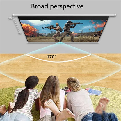 Auto Lifting 60-inch 4:3 RC HD Projection Screen Wall Mounted 3.6 Gain Metal Projection Screen for Home Theater, 220V EU Plug