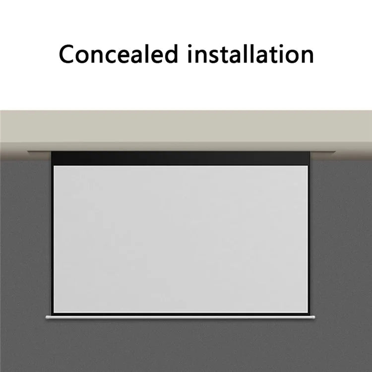 Auto Lifting 60-inch 4:3 RC HD Projection Screen Wall Mounted 3.6 Gain Metal Projection Screen for Home Theater, 220V EU Plug