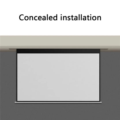Auto Lifting 60-inch 4:3 RC HD Projection Screen Wall Mounted 3.6 Gain Metal Projection Screen for Home Theater, 220V EU Plug