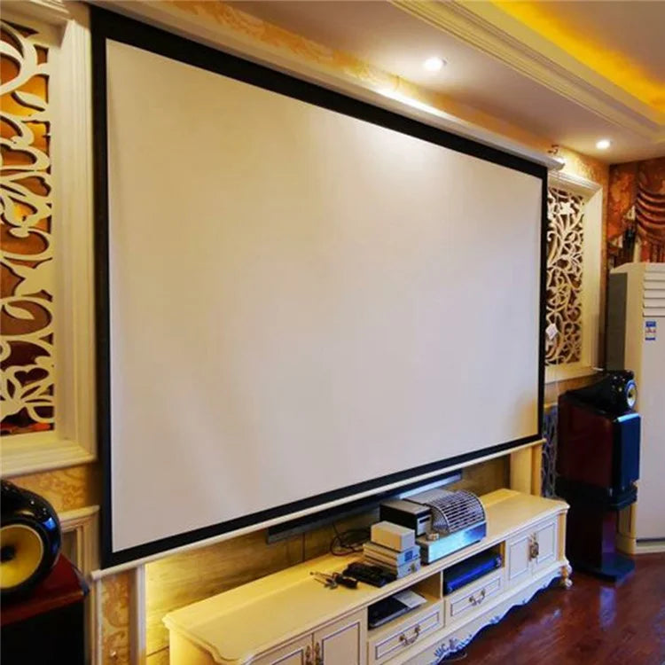 Auto Lifting 60-inch 4:3 RC HD Projection Screen Wall Mounted 3.6 Gain Metal Projection Screen for Home Theater, 220V EU Plug