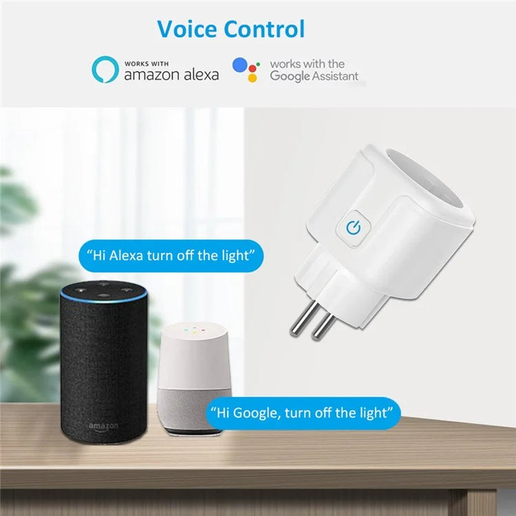 Tuya WiFi EU Plug 16A Socket with Power Metering APP Control Outlet Support Timing Function