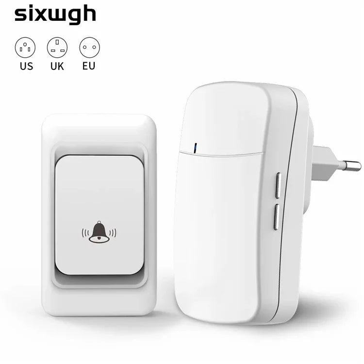WHM07 Wireless Electronic Remote Digital Doorbell Set Receiver + Transmitter Home Door Bell, EU Plug