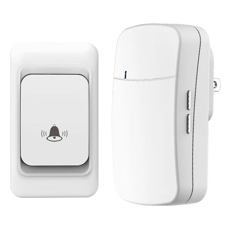 WHM07 Wireless Doorbell Set Receiver + Transmitter Electronic Remote Door Bell, US Plug