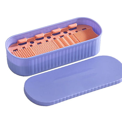 U026 Makeup Brush TRP+PP Storage Box Makeup Egg Puff Cleaning Filter Drying Rack