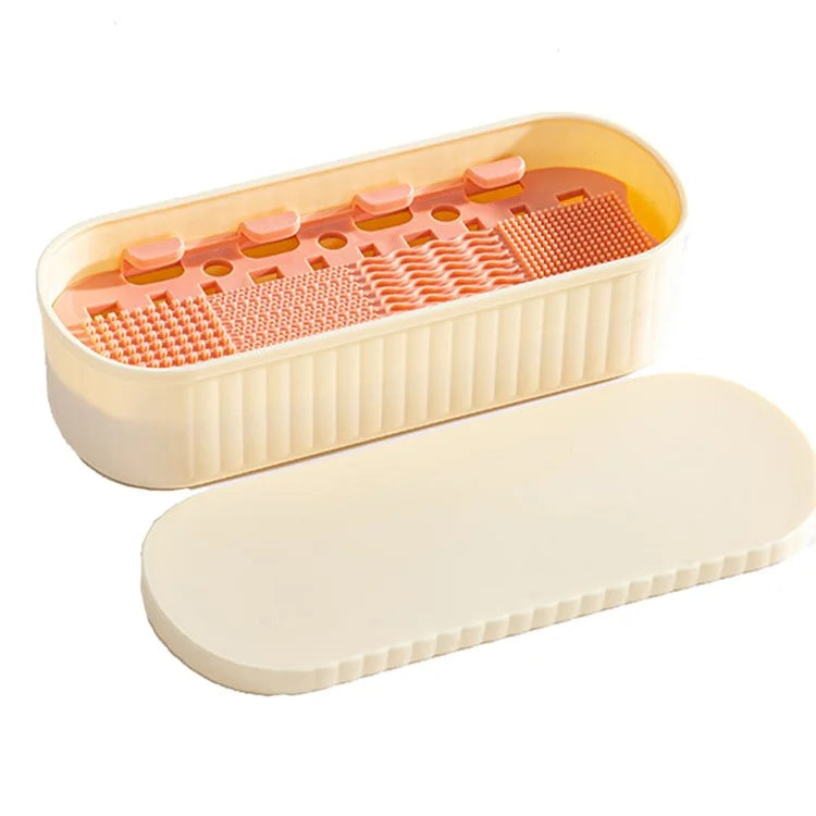 U026 Makeup Brush TRP+PP Storage Box Makeup Egg Puff Cleaning Filter Drying Rack