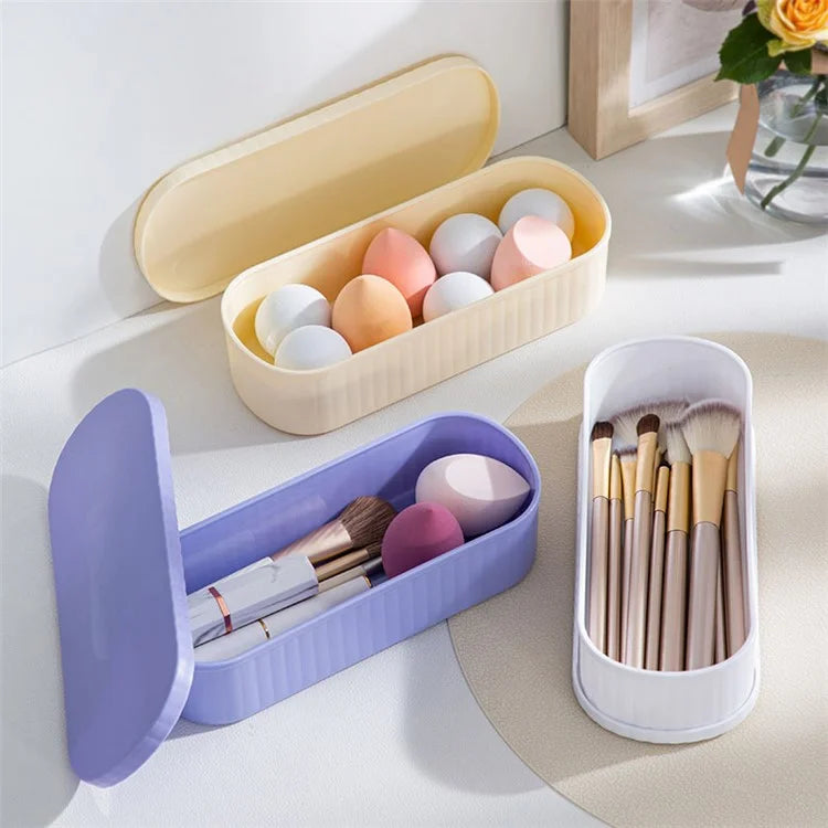 U026 Makeup Brush TRP+PP Storage Box Makeup Egg Puff Cleaning Filter Drying Rack