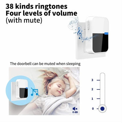 WHM05 EU Plug Wireless Doorbell Self-Powered Remote Control Household Doorbell
