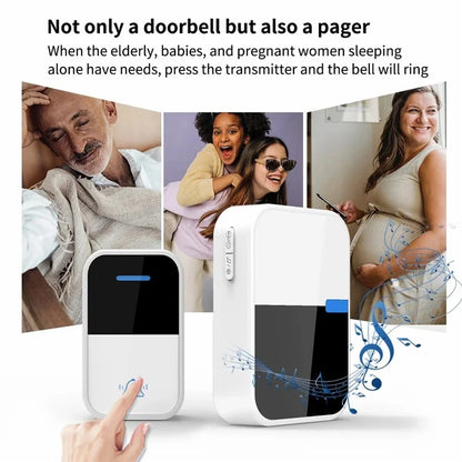 WHM05 EU Plug Wireless Doorbell Self-Powered Remote Control Household Doorbell