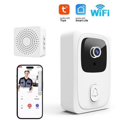 WF002 Visual Intercom Tuya Doodle WiFi Low-Power Wireless Smart Remote Doorbell with USB Ding-Dong
