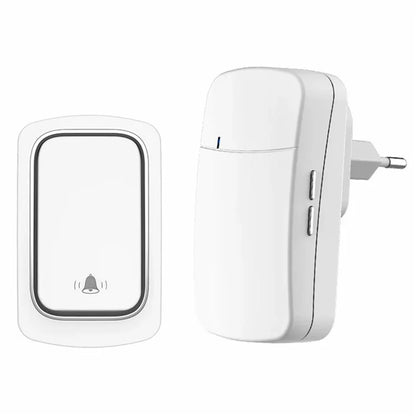 WHM02 Self-Powered Wireless Remote Ding Dong Doorbell, Transmitter+Receiver Set, EU Plug