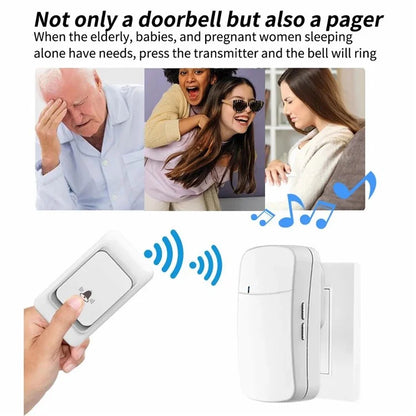 WHM07 Wireless Home Electronic Remote Digital Ding-Dong Doorbell, UK Plug