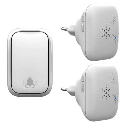 WHM01 EU Plug Waterproof Home Door Bell with 1 Transmitter+2 Receivers