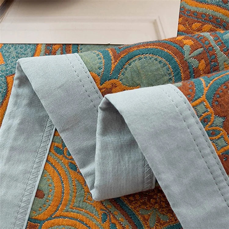 K-80 150x200±2cm Retro Printed Throw Blanket Cotton Towel Quilt with 2 Pillowcases