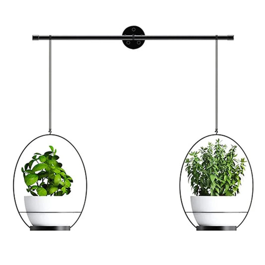 001 Hanging Flower Pots Wall-Mounted Planter Rod with Detachable Baskets (Set of 2)