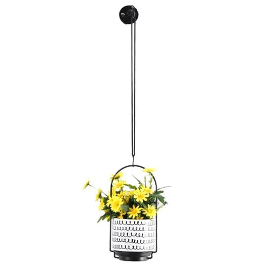 001- ZJ-TC001 Hanging Plant Hangers with Ceramics Flower Pot and Telescopic Rod