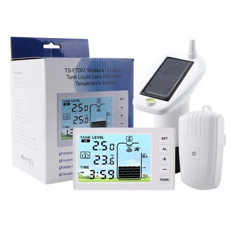 TS-FT001 Ultrasonic Liquid Level Meter Water Tank Level Temperature Meter Indoor Temperature Detector
