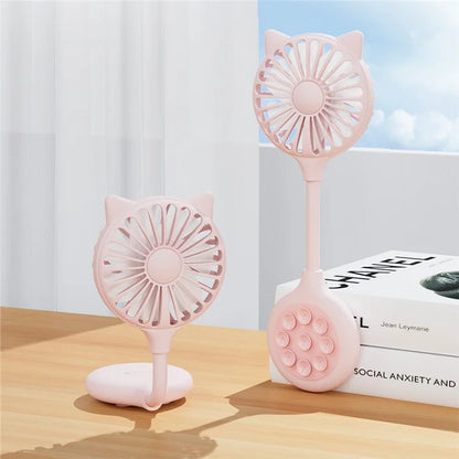 Cat Ear Design Foldable USB Fan Air Circulator Summer Cooler with Suction Cups