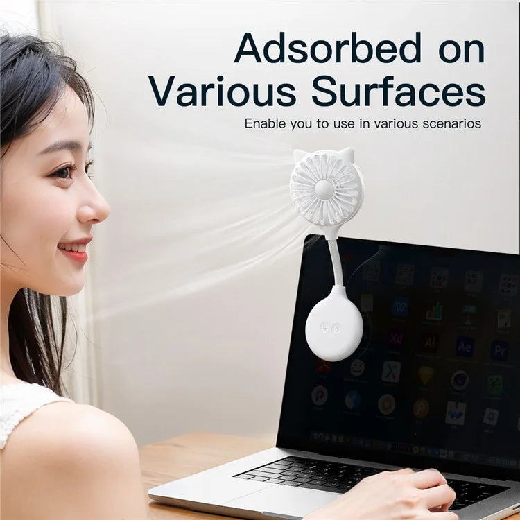 Cat Ear Design Foldable USB Fan Air Circulator Summer Cooler with Suction Cups