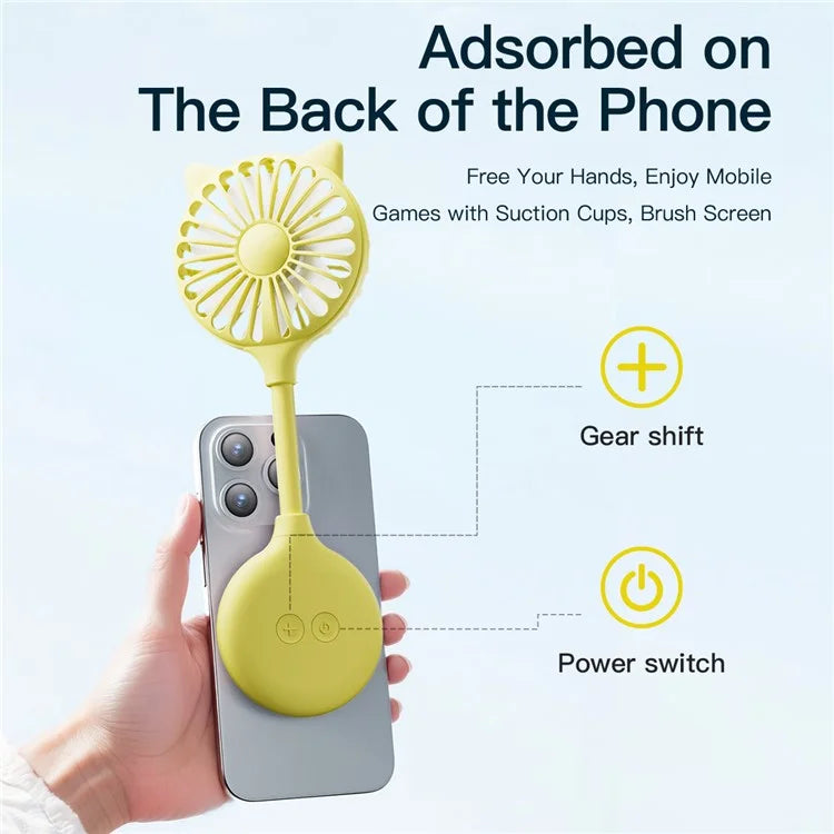 Cat Ear Design Foldable USB Fan Air Circulator Summer Cooler with Suction Cups