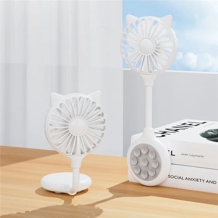 Cat Ear Design Foldable USB Fan Air Circulator Summer Cooler with Suction Cups