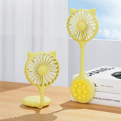 Cat Ear Design Foldable USB Fan Air Circulator Summer Cooler with Suction Cups
