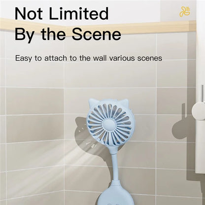 Cat Ear Design Foldable USB Fan Air Circulator Summer Cooler with Suction Cups