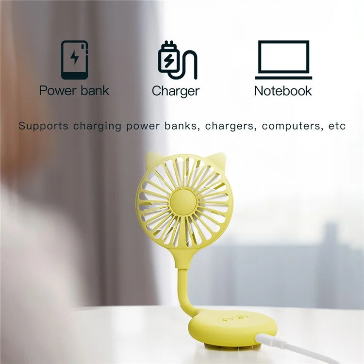Cat Ear Design Foldable USB Fan Air Circulator Summer Cooler with Suction Cups