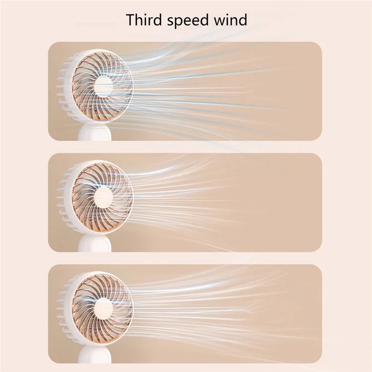 Electroplated Handheld Fan Mini Summer Cooler Hanging Cooling Fan with Carabiner