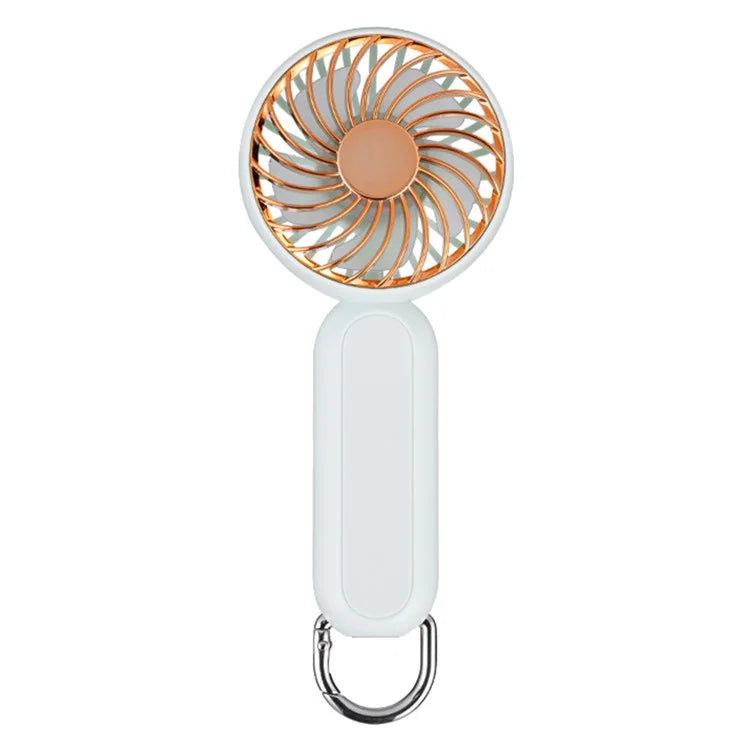 Electroplated Handheld Fan Mini Summer Cooler Hanging Cooling Fan with Carabiner