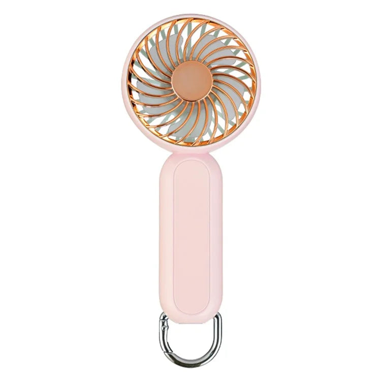 Electroplated Handheld Fan Mini Summer Cooler Hanging Cooling Fan with Carabiner