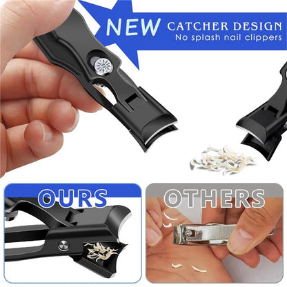 Stainless Steel Men Nail Cutter Nail Cutting Trimmer with Nail File and Storage Box