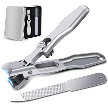 Stainless Steel Men Nail Cutter Nail Cutting Trimmer with Nail File and Storage Box