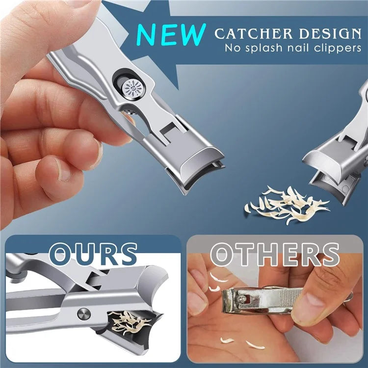 Stainless Steel Men Nail Cutter Nail Cutting Trimmer with Nail File and Storage Box