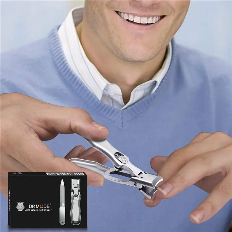 Stainless Steel Men Nail Cutter Nail Cutting Trimmer with Nail File and Storage Box