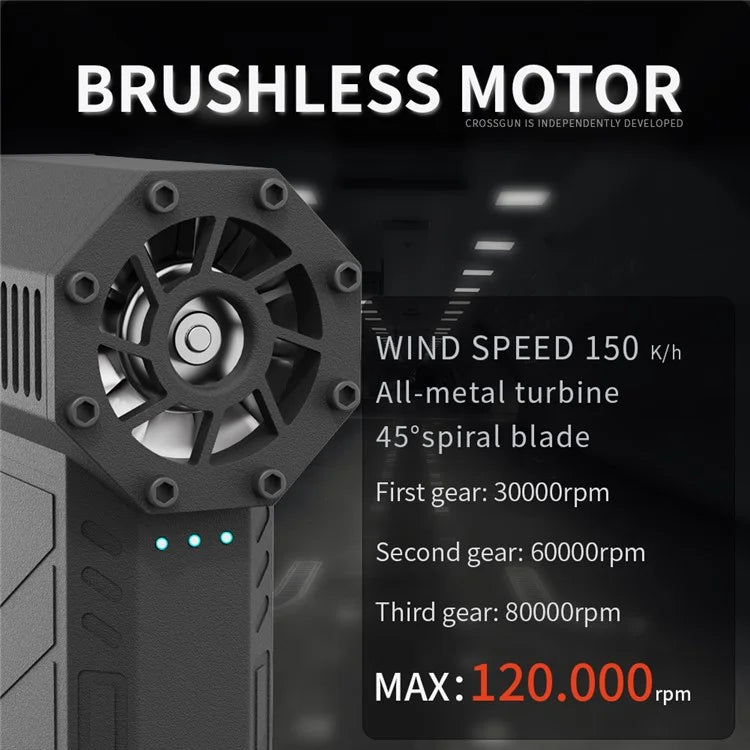 CROSSGUN X3 Portable Dust Blower Brushless Motor Handheld Turbo Fan with LED Light