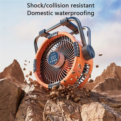 M65 Outdoor Camping Fan Angle Adjustable Hangable Summer Cooling Fan with Night Light