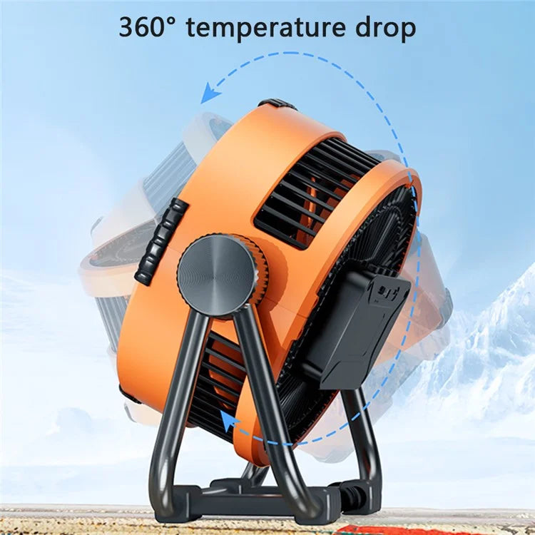 M65 Outdoor Camping Fan Angle Adjustable Hangable Summer Cooling Fan with Night Light