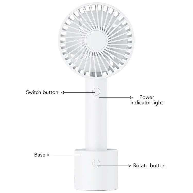 F69 Summer Cooling Fan 4 Speed Adjustable Automatic Rotation Portable Desktop Fan with Base