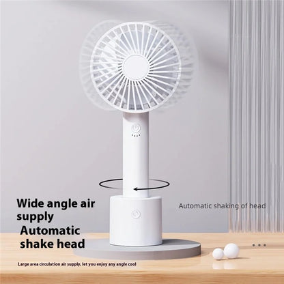 F69 Summer Cooling Fan 4 Speed Adjustable Automatic Rotation Portable Desktop Fan with Base