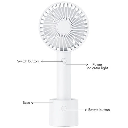 F69 Summer Cooling Fan 4 Speed Adjustable Automatic Rotation Portable Desktop Fan with Base