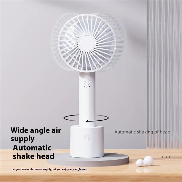 F69 Summer Cooling Fan 4 Speed Adjustable Automatic Rotation Portable Desktop Fan with Base
