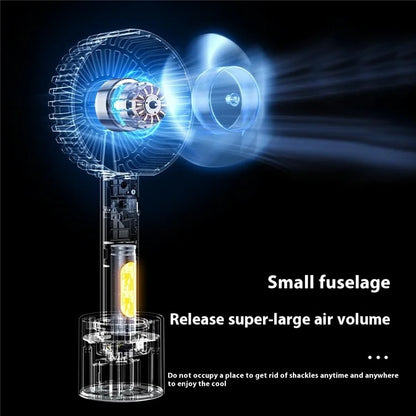 F69 Summer Cooling Fan 4 Speed Adjustable Automatic Rotation Portable Desktop Fan with Base
