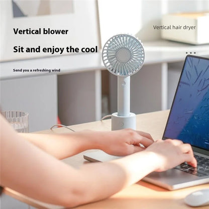 F69 Summer Cooling Fan 4 Speed Adjustable Automatic Rotation Portable Desktop Fan with Base