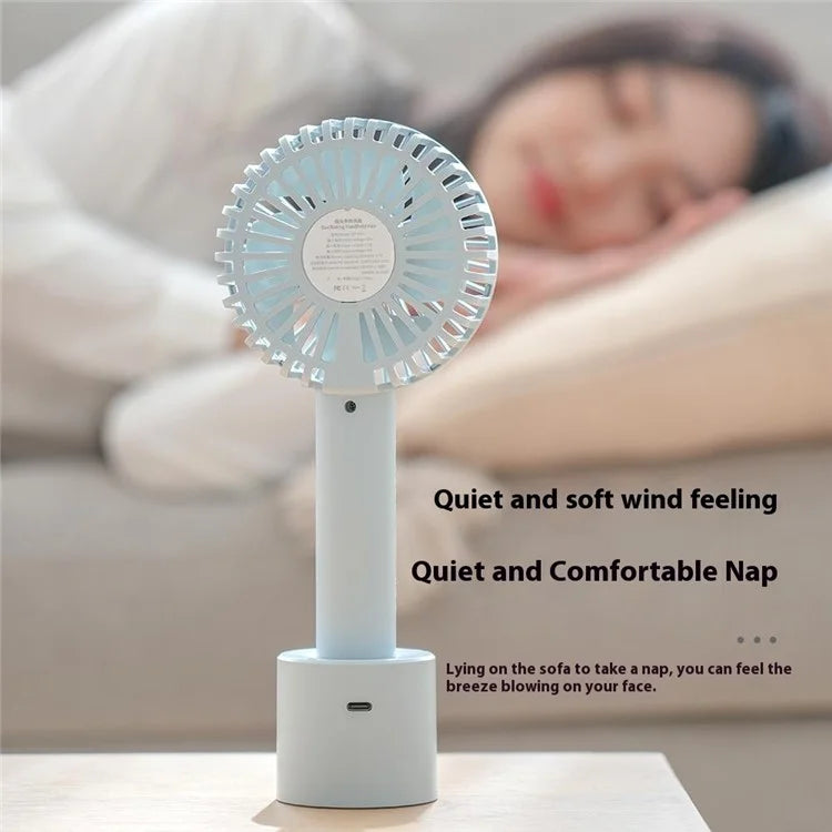 F69 Summer Cooling Fan 4 Speed Adjustable Automatic Rotation Portable Desktop Fan with Base